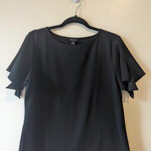 Black Ann Taylor Short Sleeve Top Large 10